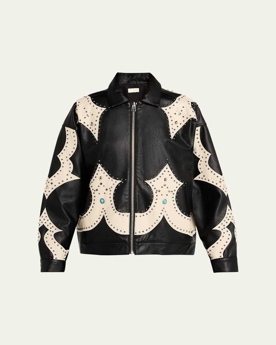 The Zip It Studded Faux-Leather Jacket
